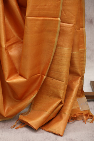 Orange Tussar Silk Saree-SROTSS824