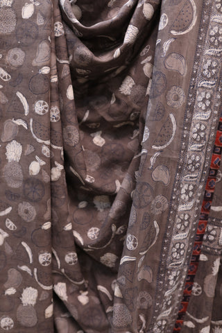 Grey HBP Cotton Saree - SRGCS176