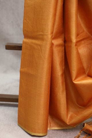 Orange Tussar Silk Saree-SROTSS824