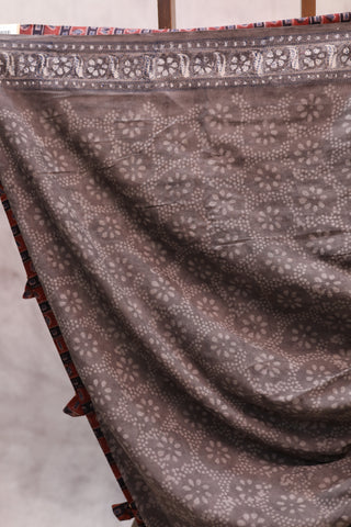 Grey HBP Cotton Saree - SRGCS176