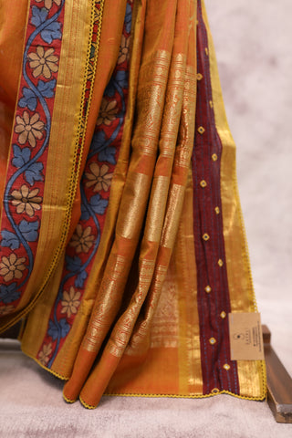 Brick Orange Kanchi Cotton Kalamkaree Saree  - SRBOKCKS239