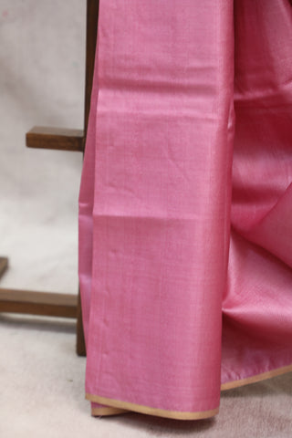 Pink Tussar Silk Saree-SRPTSS834