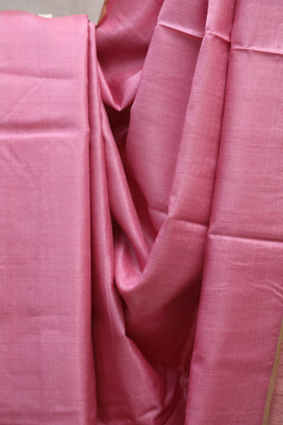 Pink Tussar Silk Saree-SRPTSS834