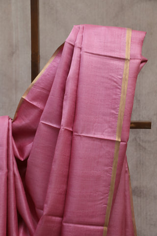 Pink Tussar Silk Saree-SRPTSS834