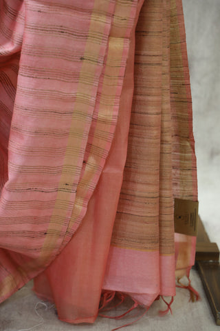 Light Pink Tussar Silk Saree-SRLPTSS832