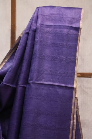 Dark Violet Tussar Silk Saree-SRDVTSS844