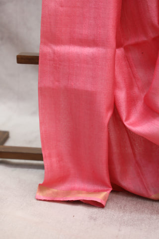 Salmon Pink Tussar Silk Saree-SRSPTSS833