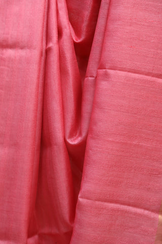 Salmon Pink Tussar Silk Saree-SRSPTSS833