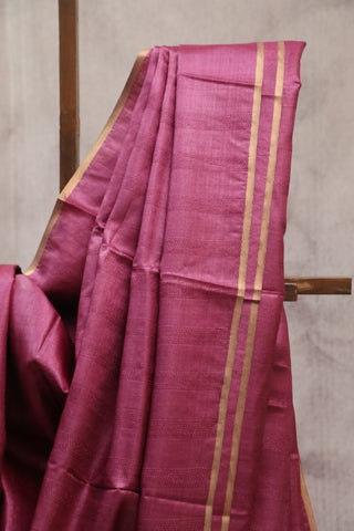 Rani Pink Tussar Silk Saree-SRRPTSS835