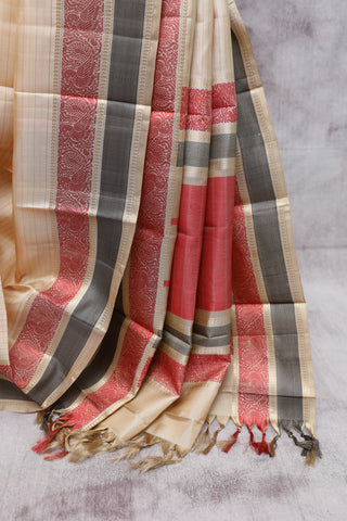 Cream Kanjeevaram Silk Saree-SRCKSS431