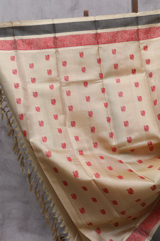 Cream Kanjeevaram Silk Saree-SRCKSS431