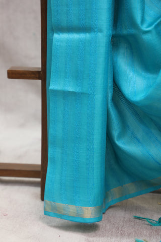 Baby Blue Tussar Silk Saree-SRBBTSS828