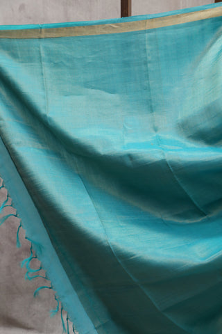 Baby Blue Tussar Silk Saree-SRBBTSS828