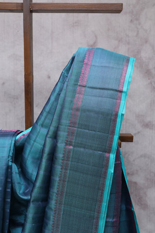 Teal Blue Kanjeevaram Silk Saree-SRTBKSS371