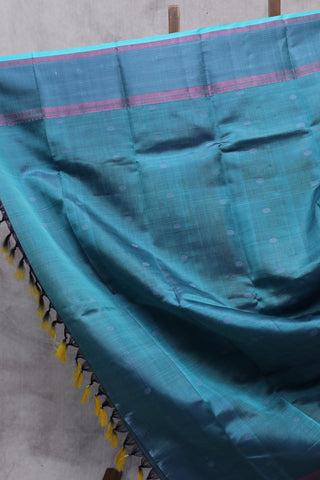 Teal Blue Kanjeevaram Silk Saree-SRTBKSS371