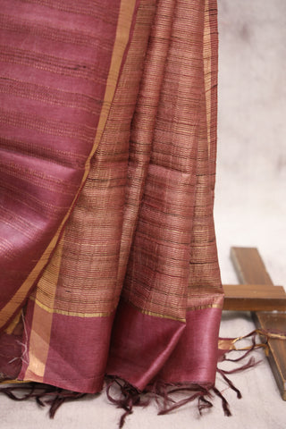 Blush Pink Tussar Silk Saree-SRBPTSS841