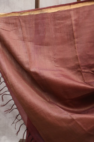 Blush Pink Tussar Silk Saree-SRBPTSS841