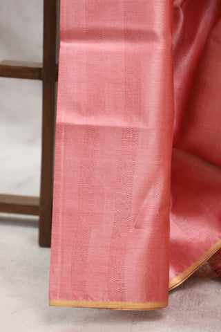 Baby Pink Tussar Silk Saree-SRBPTSS836