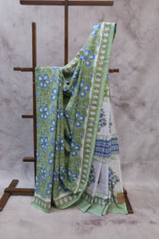 Green HBP Cotton Saree-SRGCS1171