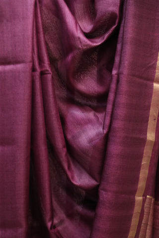 Dark Purple Tussar Silk Saree-SRDPTSS848