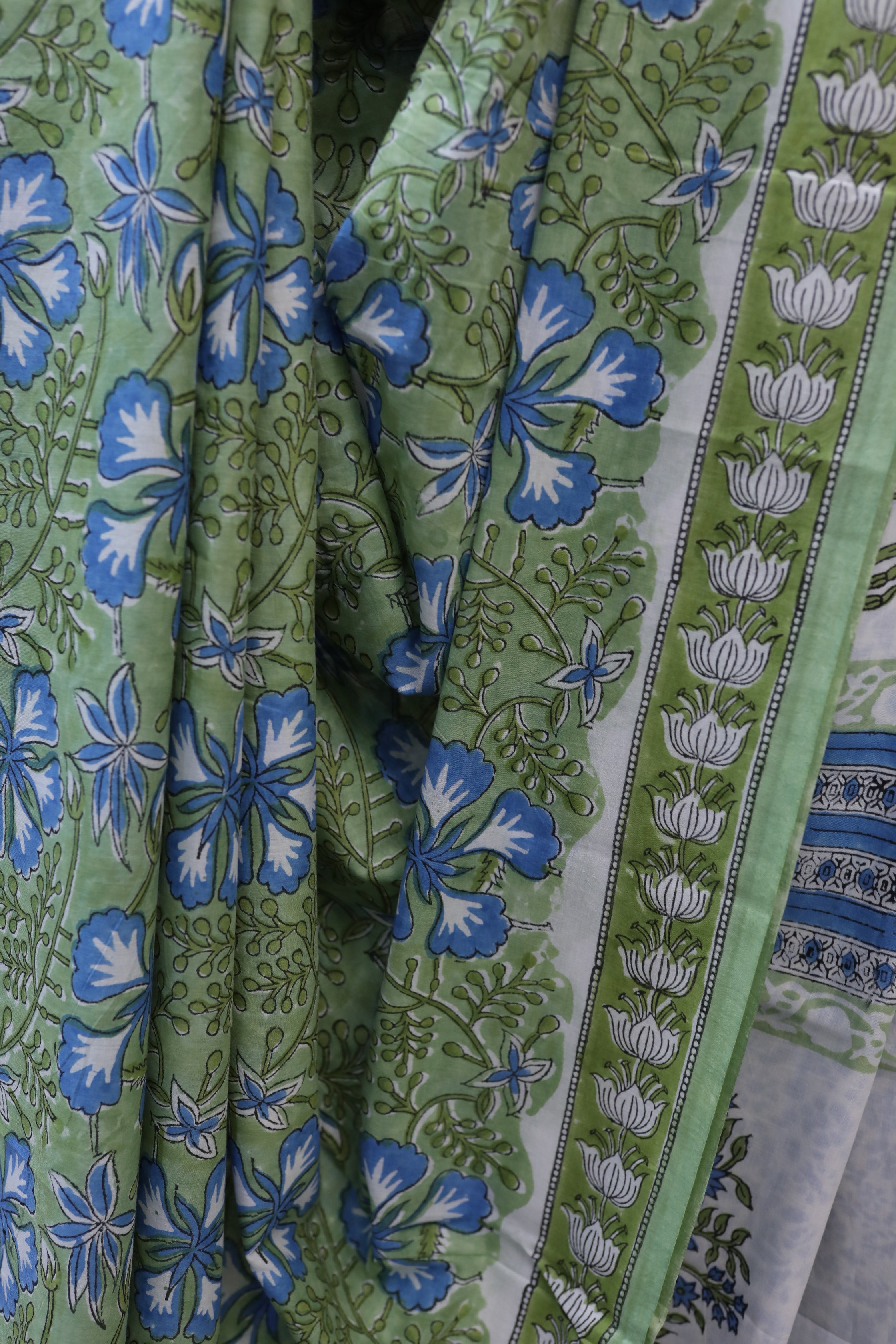 Green HBP Cotton Saree-SRGCS1171