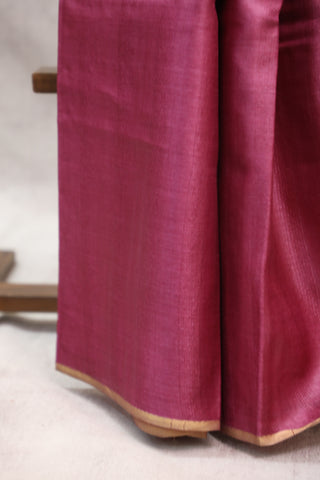 Dark Pink Tussar Silk Saree-SRDPTSS837