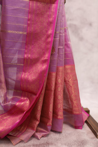 Purple Chanderi Tissue Silk Saree-SRPCTSS46