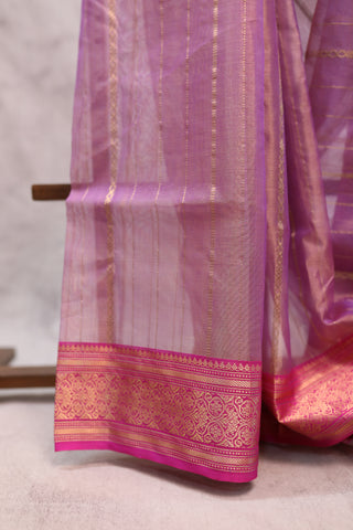 Purple Chanderi Tissue Silk Saree-SRPCTSS46