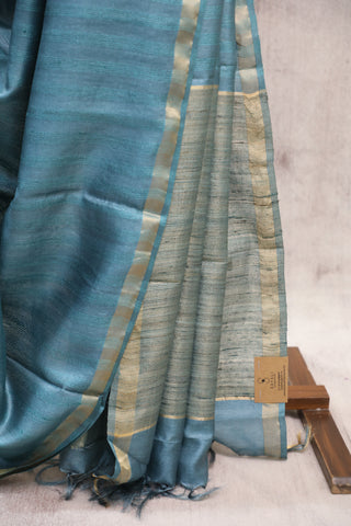 Light Blue Tussar Silk Saree-SRLBTSS829