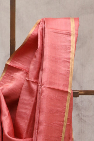 Red Tussar Silk Saree-SRRTSS831