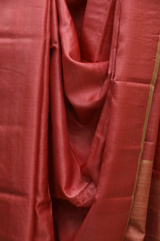 Red Tussar Silk Saree-SRRTSS831