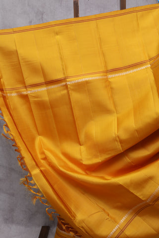 Mustard- Maroon Kanjeevaram Silk Saree-SRSMMKSS306