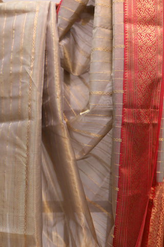 Grey Chanderi Tissue Silk Saree-SRGCTSS42