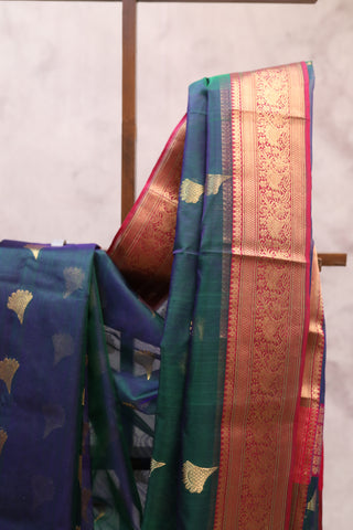 Dark Green Chanderi Tissue Silk Saree-SRDGTSS72