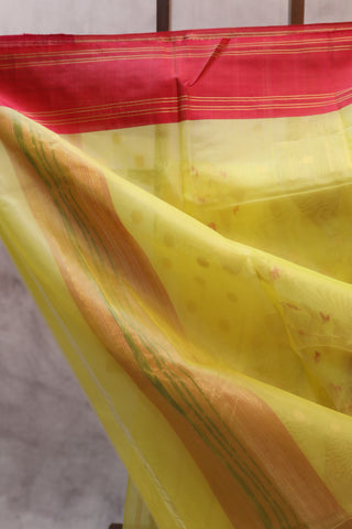 Yellow Chanderi Tissue Silk Saree-SRYTSS73