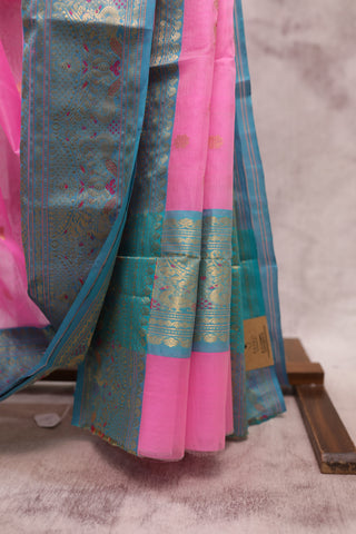 Pink Chanderi Tissue Silk Saree-SRPCTSS68