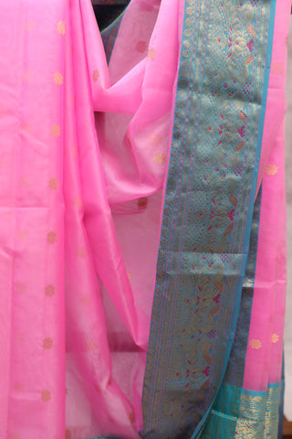 Pink Chanderi Tissue Silk Saree-SRPCTSS68