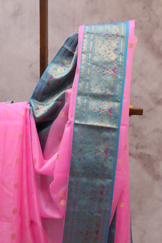 Pink Chanderi Tissue Silk Saree-SRPCTSS68