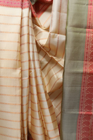 Cream Kanjeevaram Silk Saree-SRCKSS419