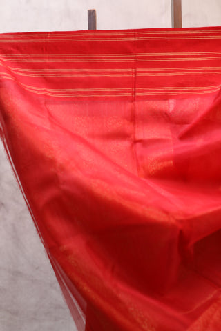 Red Chanderi Tissue Silk Saree-SRRCTSS65