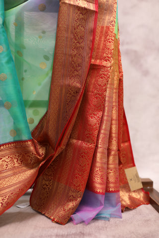 Pastel Green Chanderi Tissue Silk Saree-SRGCTSS62