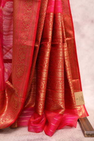 Pink Chanderi Tissue Silk Saree-SRPCTSS63