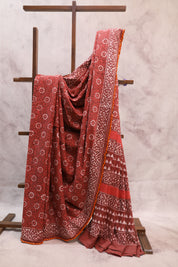 Maroon HBP Cotton Saree With Beads - SRMCS203