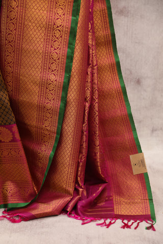 Brown Gadwal Silk Saree - SRBGSS362