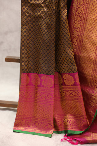 Brown Gadwal Silk Saree - SRBGSS362