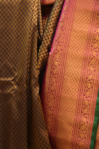 Brown Gadwal Silk Saree - SRBGSS362