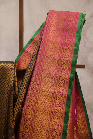 Brown Gadwal Silk Saree - SRBGSS362