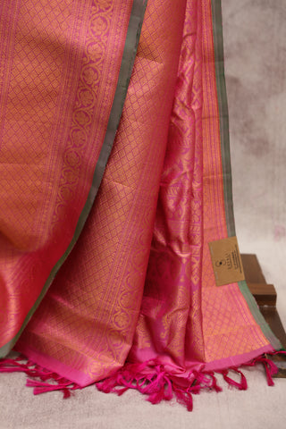 Peach Gadwal Silk Saree - SRPGSS364