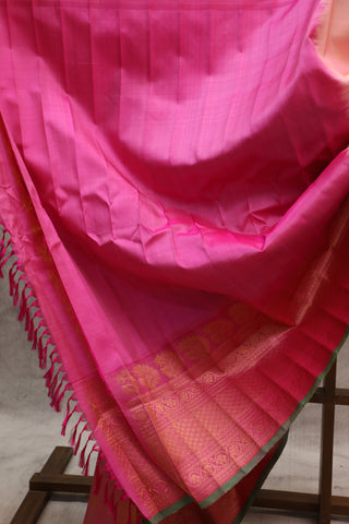 Peach Gadwal Silk Saree - SRPGSS364