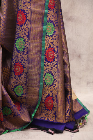 Two Tone Purple Gadwal Silk Saree - SRTTPGSS358